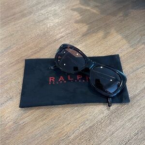 Ralph Lauren Black Gloss Oversized Women's Sunglasses